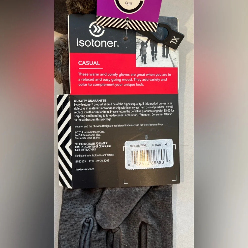 Isotoner Women's Dark Brown Casual Gloves - Picture 3 of 4